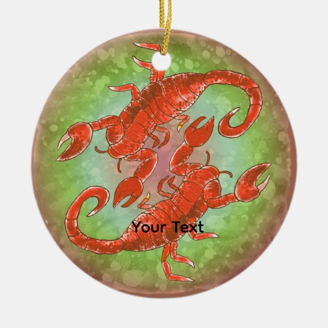 Skorpion Yin Yang  Julgransprydnad Keramik (Framsidan)