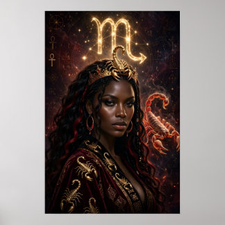 Skorpion Zodiac afrikansk drottning poster