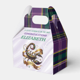 Skorpion Zodiac Baby Shower 4"w x 2,5"l x 5"h Presentaskar