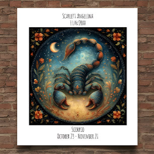 Skorpion Zodiak Astrologi Namn & Födelsedag Poster