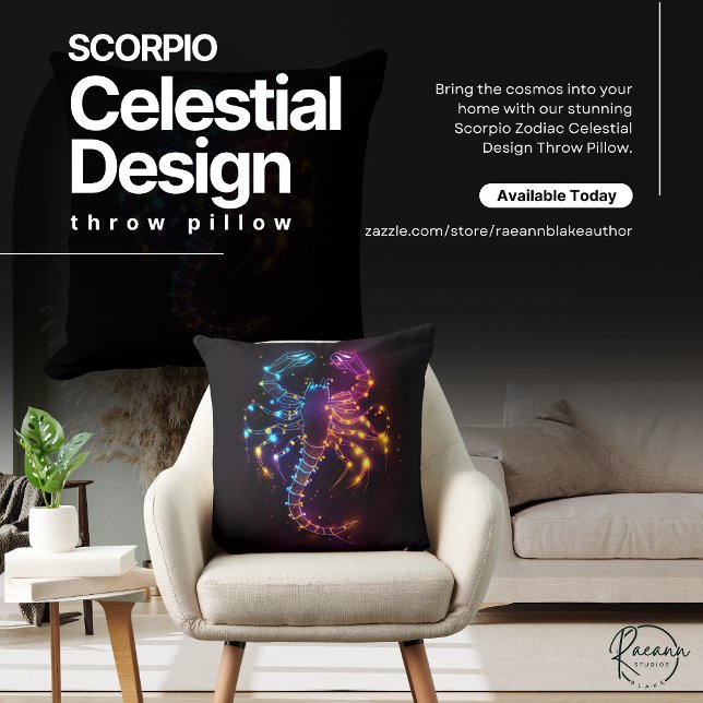 Skorpion Zodiak Celestial Design Kuddinkast Kudde (Skapare uppladdad)