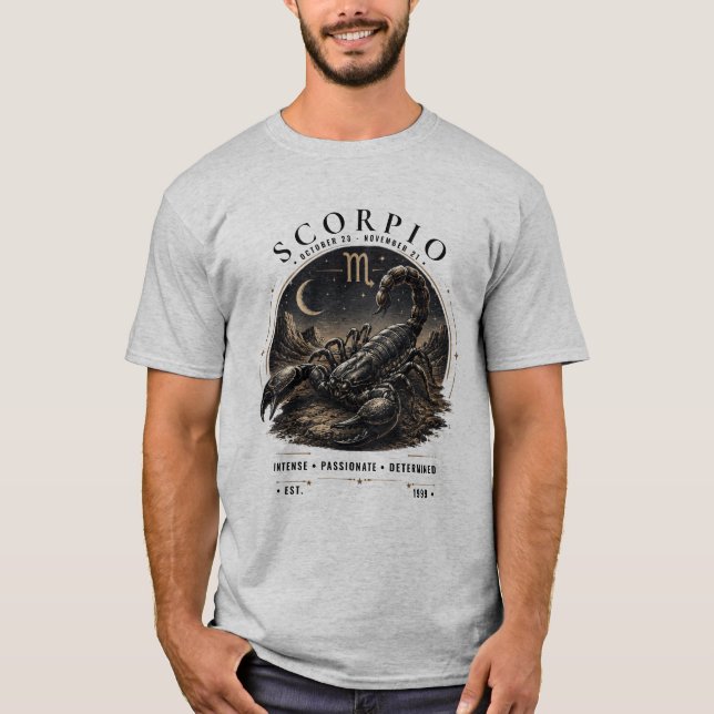 Skorpion Zodiak Djur Herr T-Shirt (Framsida)