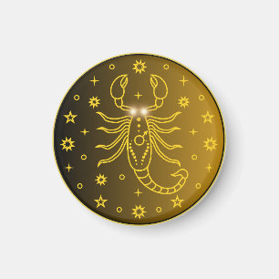 Skorpion Zodiak Emblem Minimalt Celestialt Symbo Magnet