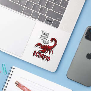 Skorpion Zodiak Krom Glyf Kristallin Skorpion Klistermärken