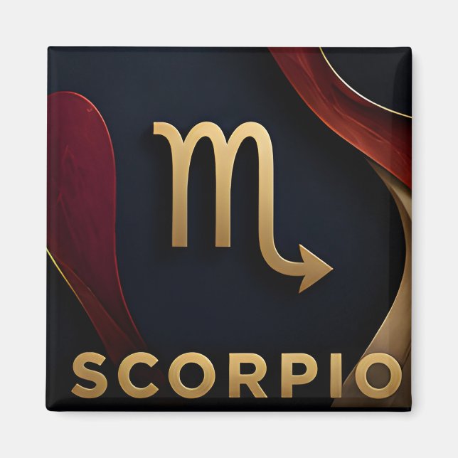 Skorpion Zodiak Lyx Celestial Astrologi Present Magnet (Framsidan)