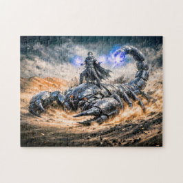 Skorpion Zodiak med krigare och gigantisk mekanisk Pussel