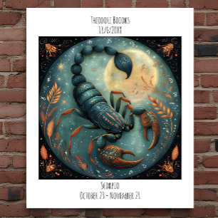 Skorpionen Zodiak Astrologi Namn & Födelsedag Poster