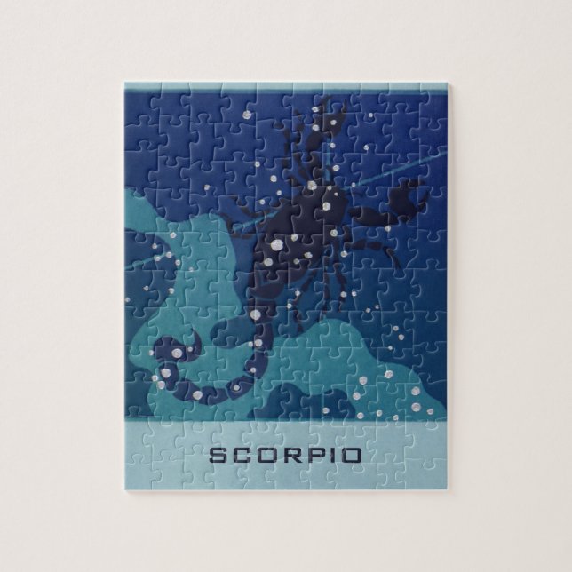 Skorpionens stjärnbild, Vintage Zodiak Astrologi Pussel (Vertikal)