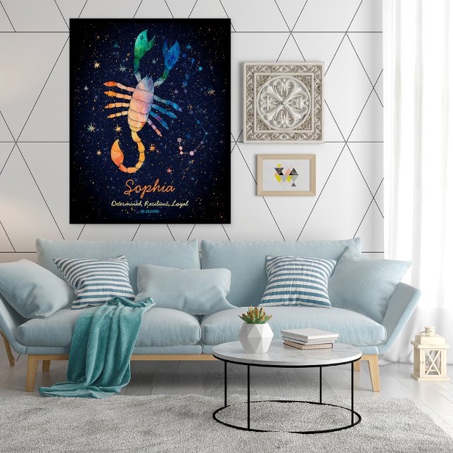 Skorpionens stjärnbild Zodiak Vattenfärg Galax Poster (Skapare uppladdad)