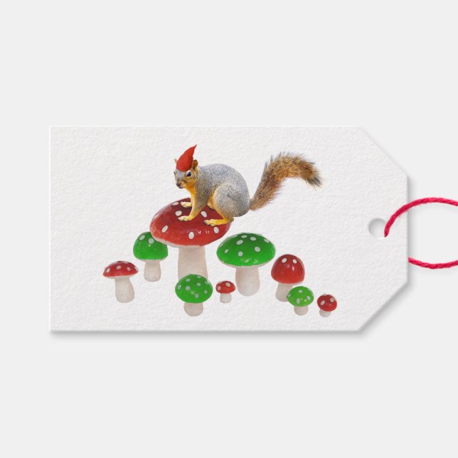Skorre med röda och Grönt svampar Märkre Presentetikett (Framsidan (Horisontell))