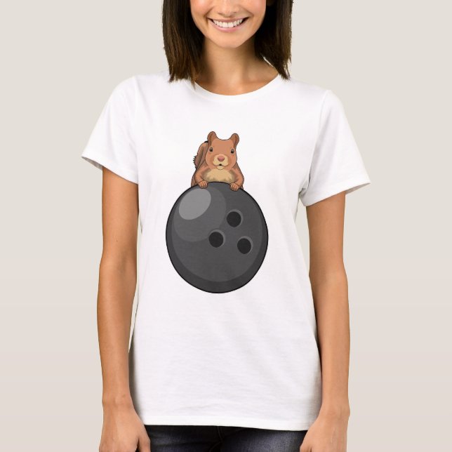 Skorre vid Bowling med Bowling ball T Shirt (Framsida)
