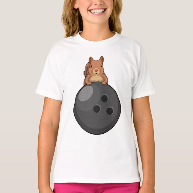 Skorre vid Bowling med Bowling ball T Shirt (Framsida)