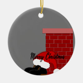 skorsten av julskor julgransprydnad keramik