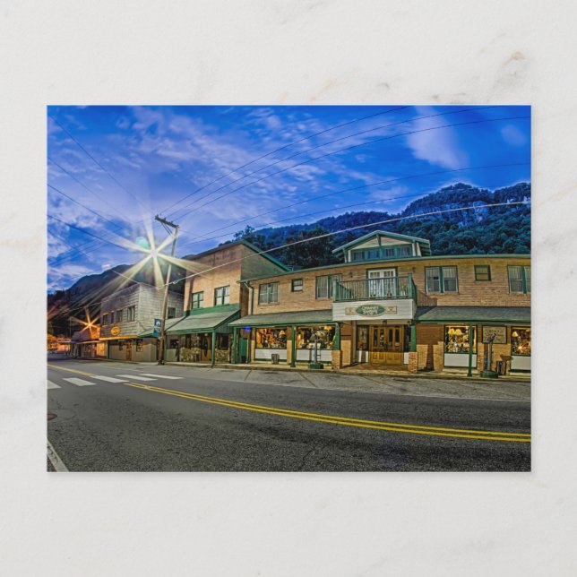 skorsten lilla staden sten nära sjö i norra sång vykort (Framsida)