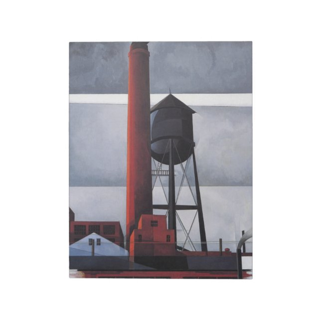Skorsten och Vatten Torn (av Charles Demuth) Anteckningsblock (Roterad)