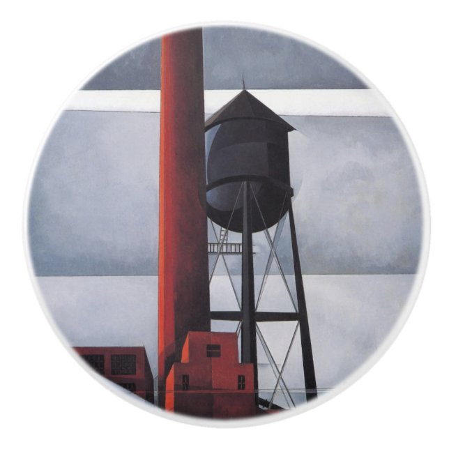 Skorsten och Vatten Torn (av Charles Demuth) Knopp (Framsidan)