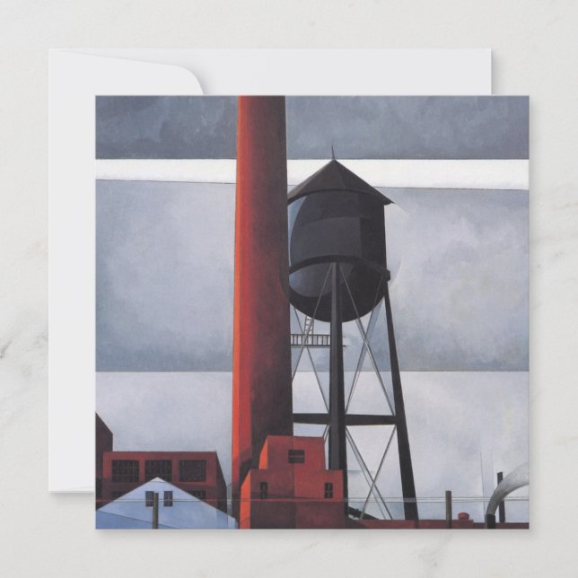 Skorsten och Vatten Torn (av Charles Demuth) Kort (Framsida)