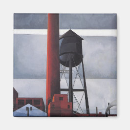 Skorsten och Vatten Torn (av Charles Demuth) Magnet