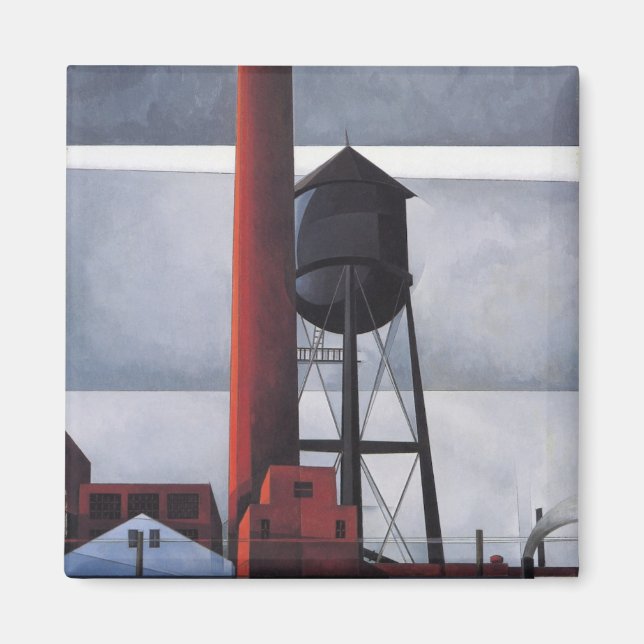 Skorsten och Vatten Torn (av Charles Demuth) Magnet (Framsidan)
