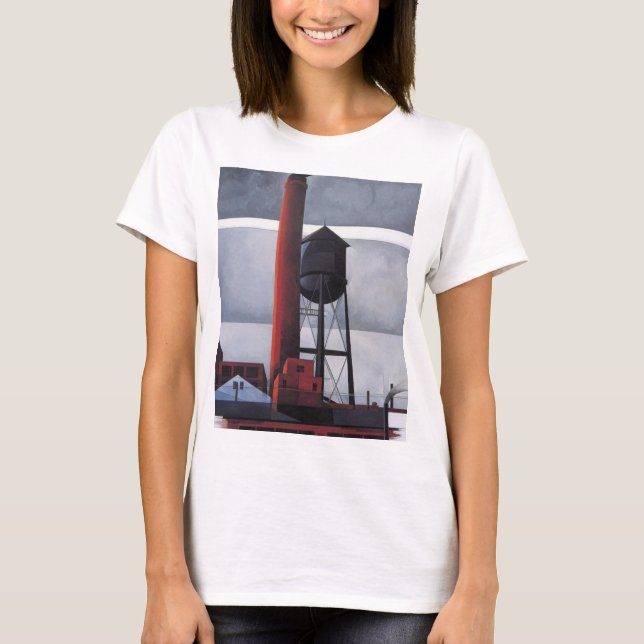Skorsten och Vatten Torn (av Charles Demuth) T Shirt (Framsida)