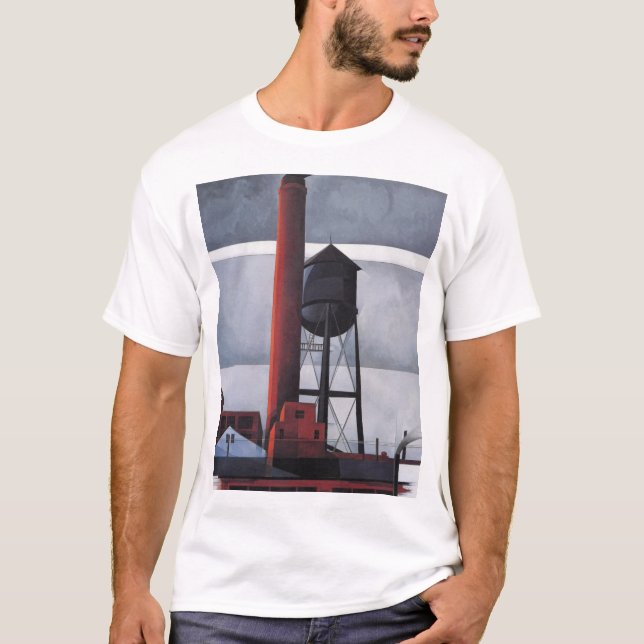 Skorsten och Vatten Torn (av Charles Demuth) T Shirt (Framsida)