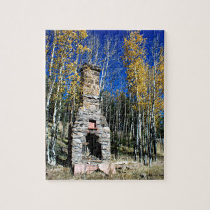 Skorsten Ruin bland Fall Aspen Pussel