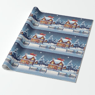 Skorsten Santa Wrapping Papper Presentpapper