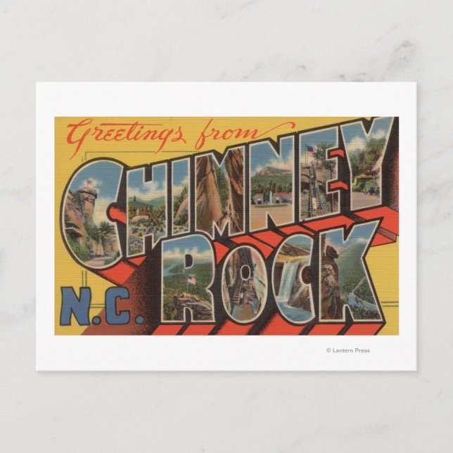 Skorsten Sten, North Carolina Vykort (Framsida)