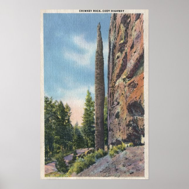Skorsten Sten på Cody Highway, Montana View Poster (Framsidan)