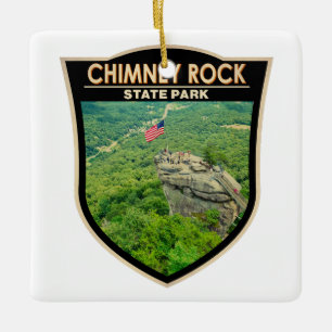 Skorsten Sten State Park North Carolina Badge Julgransprydnad Keramik