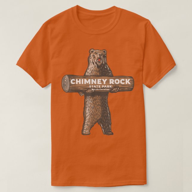 Skorsten Sten State Park North Carolina Bear Vacat T Shirt (Design framsida)