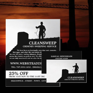 Skorsten svepdesign, Skorsten svepning Reklamblad