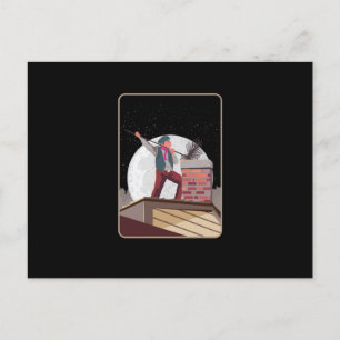 Skorsten Sweep Night Mond Sweeper Sweeping Gift Vykort