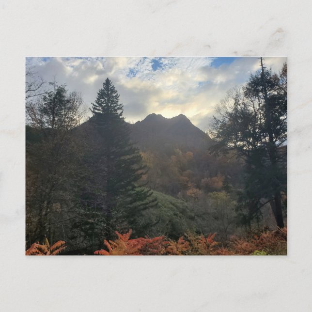 Skorsten Toppar vid Sunset Underbar Smoky Mountain Vykort (Framsida)