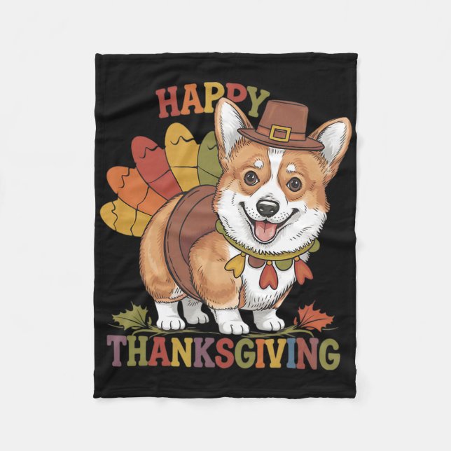 Skorstensvalp Thanksgiving Turkiet  Fleecefilt (Framsidan)