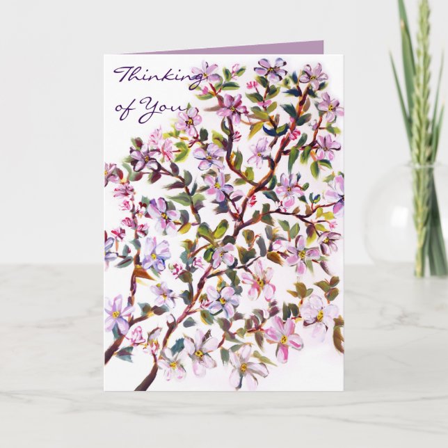 Skört äppelblommor Blommar Akrylmålning Kort (Framsida)