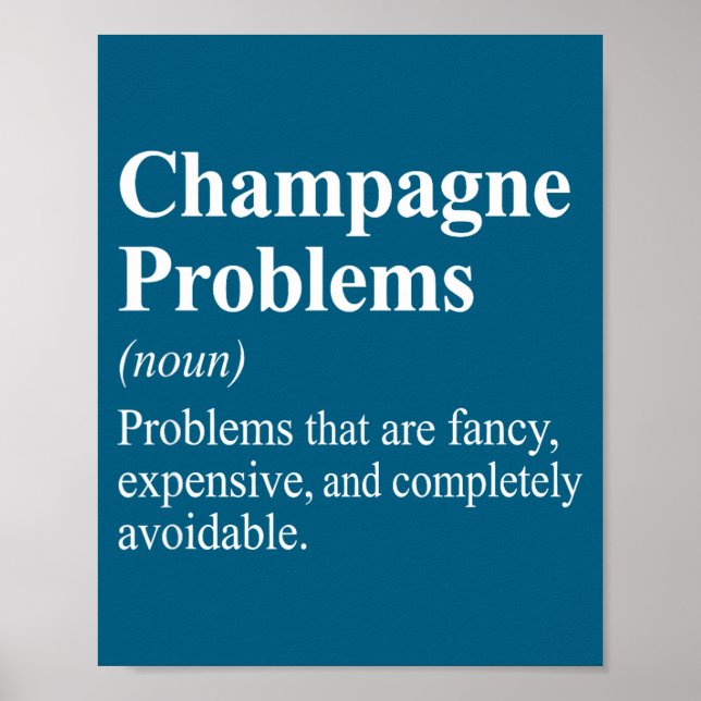 Skorta Champagneproblem Ordboksdefinition Poster (Framsidan)