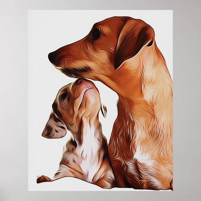 Skorvvalpar 7 veckor Dachshund Birthday Poster (Framsidan)