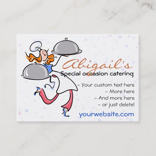 Sköta om den personliga gourmet- kockmallen visitkort (Framsida)
