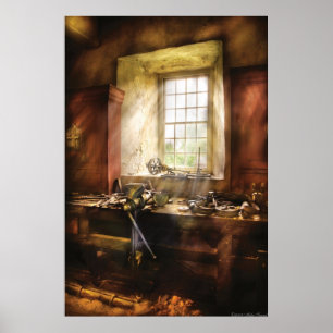 Skotarbetare - många gamla verktyg poster