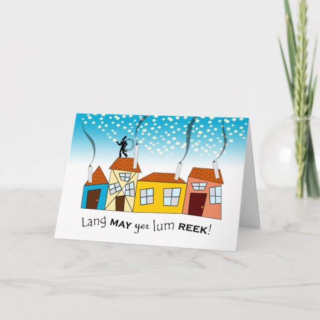 Skotarna nyår, Lang May Yer Lum Reek, välstånd Helgkort (Framsida)