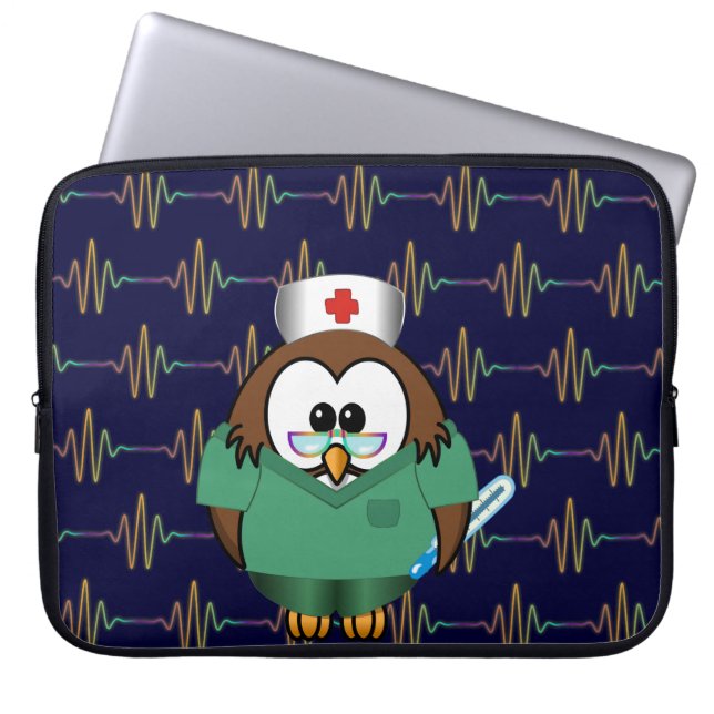 sköterska uggla laptop fodral (Framsidan)