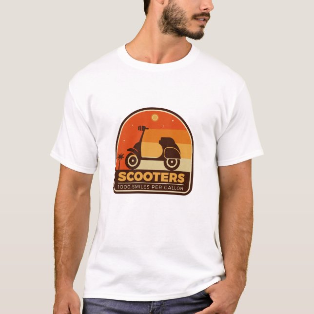 Skotrar 1000 miles per Gallon T Shirt (Framsida)