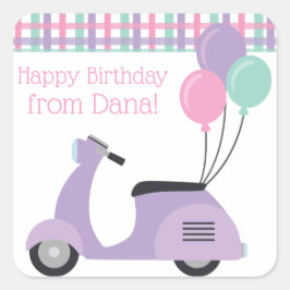 Skotrar och Personlig-fästen Fyrkantigt Klistermärke