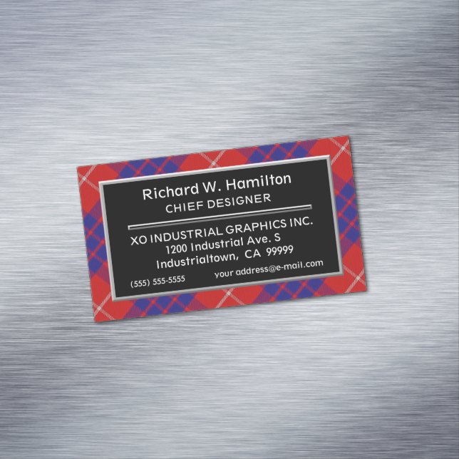 Skotsk accent Clan Hamilton Tartan Visitkortmagnet (In Situ)