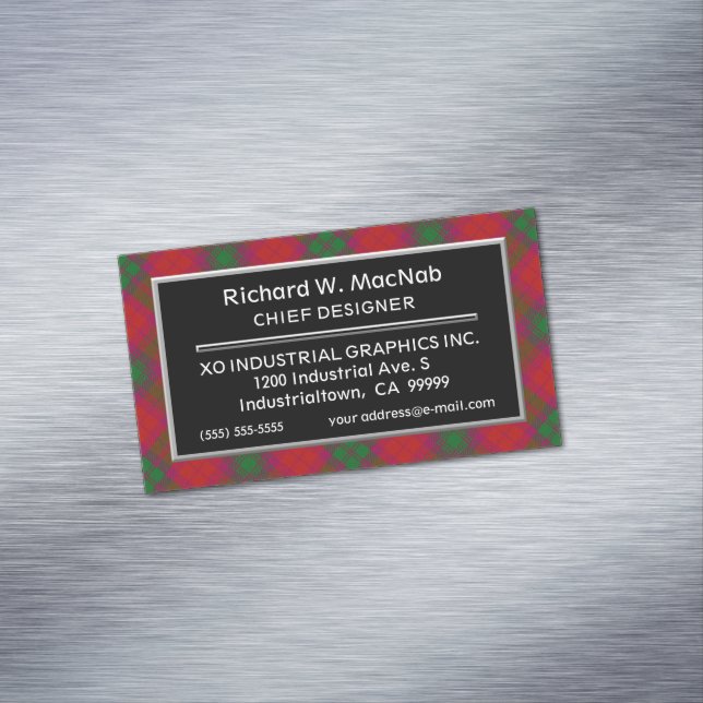 Skotsk accent Clan MacNab Tartan Visitkortmagnet (In Situ)