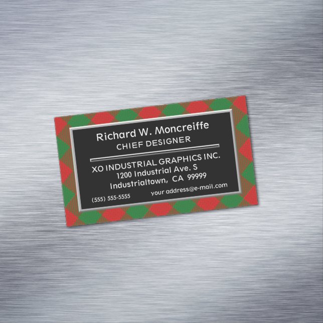 Skotsk accent Clan Moncreiffe Tartan Visitkortmagnet (In Situ)