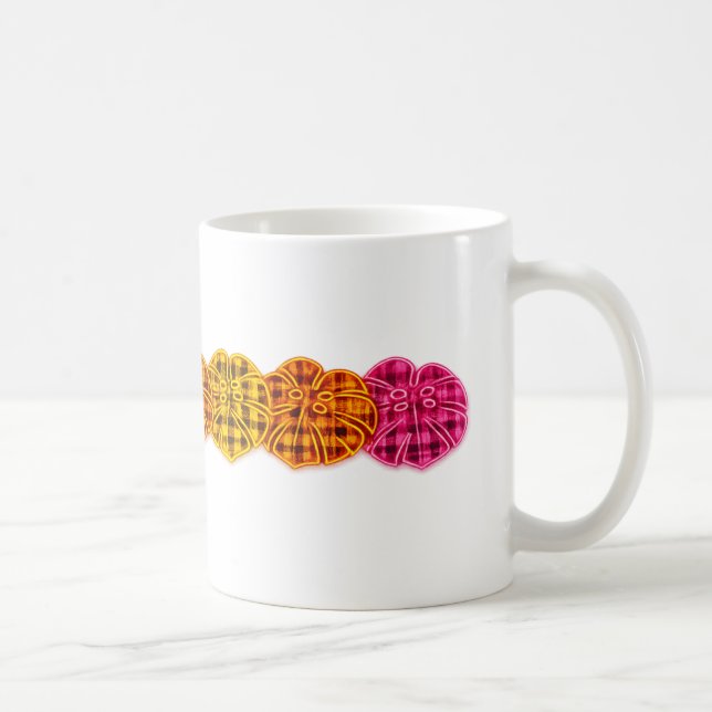 Skotsk botanisk neon tartan Monstera blad  Kaffemugg (Höger)