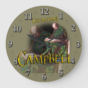 Skotsk Campbell Tartan Stor Klocka