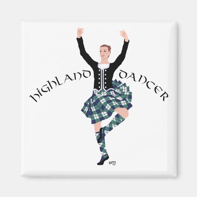 Skotsk Dansare Highland Fling Magnet (Framsidan)